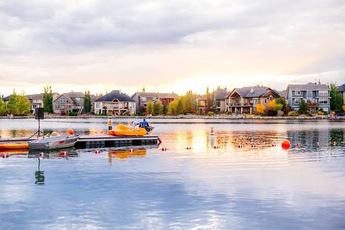 Auburn Bay neighbourhood in Calgary