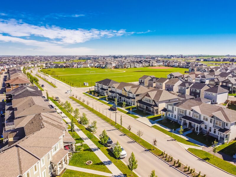 Cityscape neighbourhood in Calgary