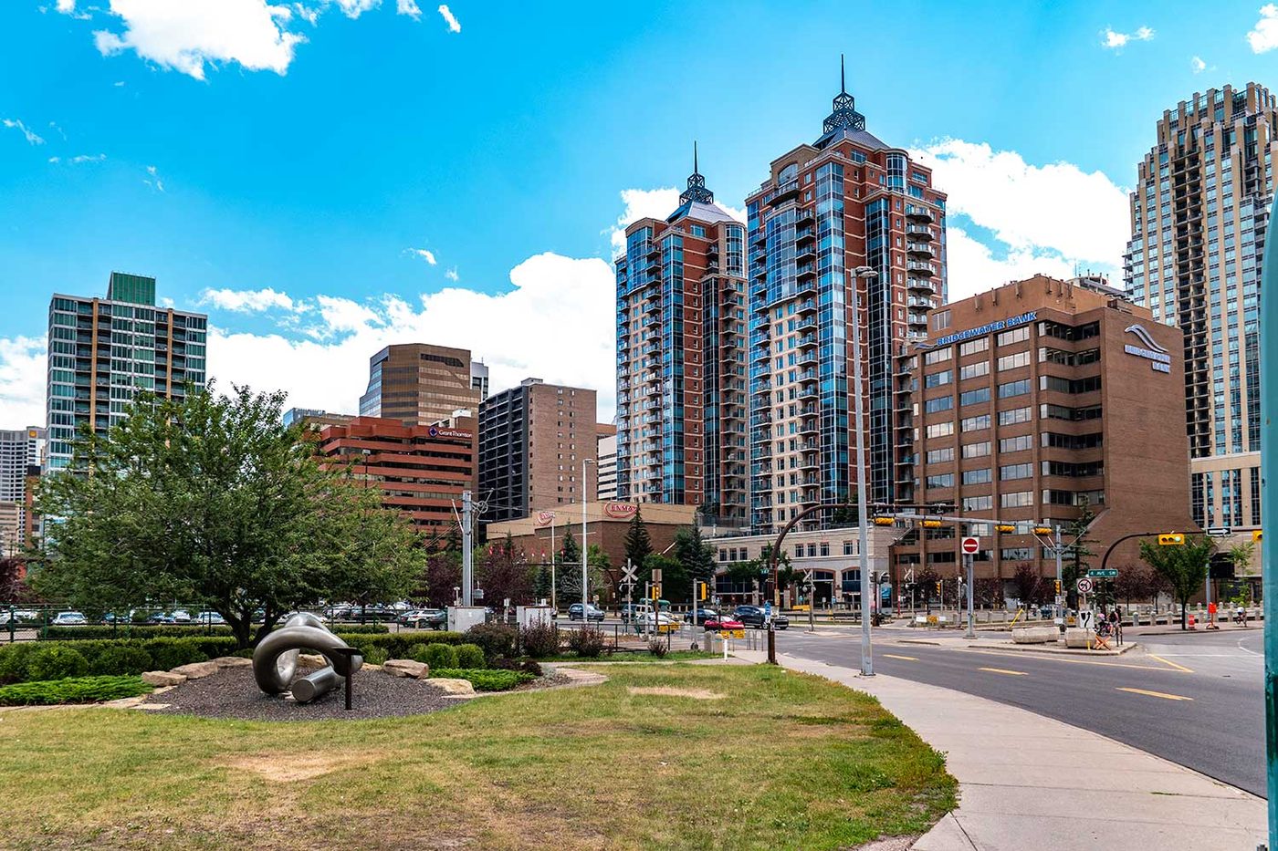 Downtown West End neighbourhood in Calgary